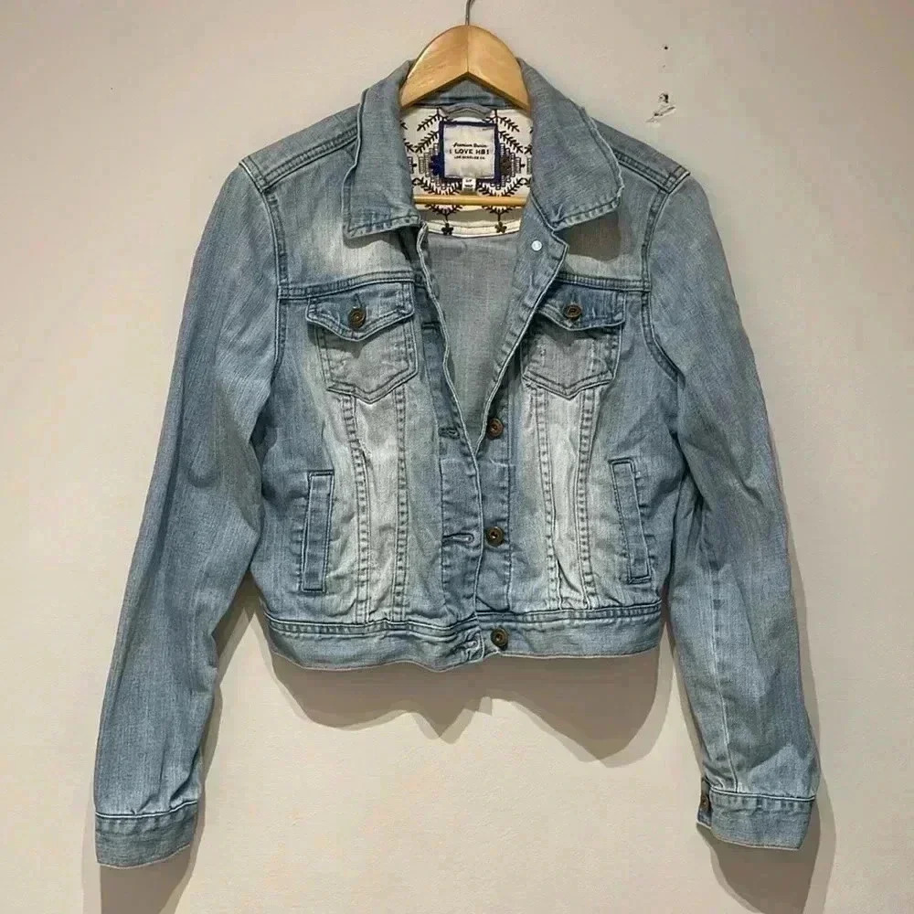 Denim distressed jacket